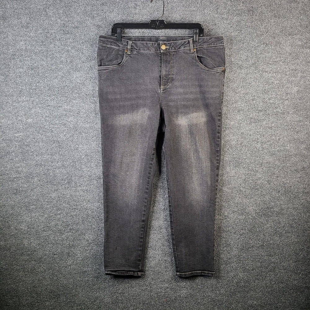 Universal Standard Jeans Womens 16 Black Gray High Rise Skinny